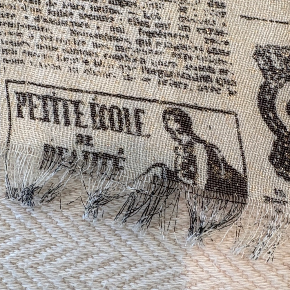 Vintage Newspaper Print Scarf - Picture 8 of 8